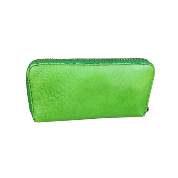 Tory Burch Lime Green Saffiano Leather Wallet - Picture 2 of 7